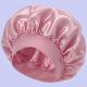 Атласна шапочка Satin Bonnet на резинці для захисту волосся під час сну рожева