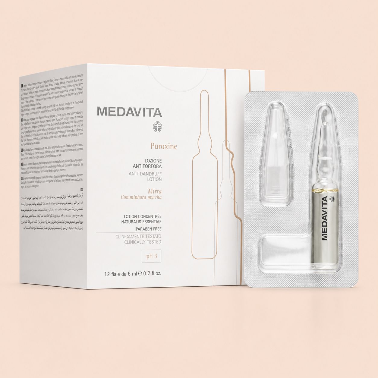 Активний лосьйон Medavita Puroxine Anti-Dandruff Lotion проти лупи, упаковка 12х6 мл Активний лосьйон Medavita Puroxine Anti-Dandruff Lotion проти лупи, упаковка 12х6 мл