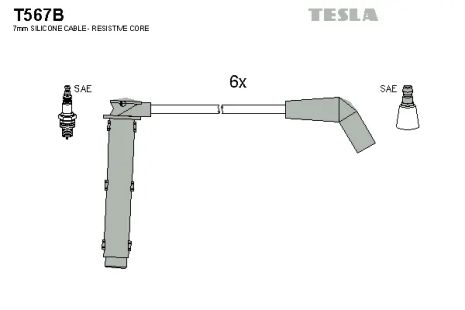 Комплект проводов зажигания, ROVER 800, TESLA (T567B)