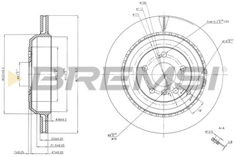 Диск тормозной MERCEDES-BENZ R-CLASS, BREMSI (CD7531V) Диск тормозной MERCEDES-BENZ R-CLASS, BREMSI (CD7531V)