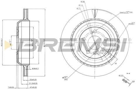 Диск тормозной MERCEDES-BENZ R-CLASS, BREMSI (CD7531V) Диск тормозной MERCEDES-BENZ R-CLASS, BREMSI (CD7531V)