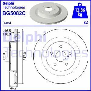 Диск тормозной LEXUS UX, SUZUKI ACROSS, DELPHI (BG5082C) Диск тормозной LEXUS UX, SUZUKI ACROSS, DELPHI (BG5082C)