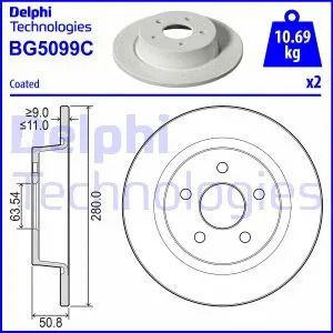 Диск гальмівний FORD TOURNEO, DELPHI (BG5099C)