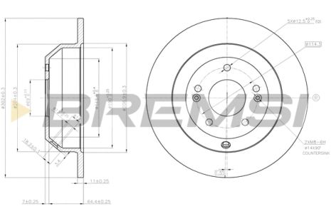 Диск тормозной HYUNDAI SANTA, KIA SORENTO, BREMSI (CD7873S) Диск тормозной HYUNDAI SANTA, KIA SORENTO, BREMSI (CD7873S)