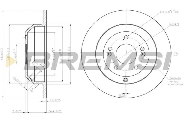 Диск тормозной HYUNDAI SANTA, KIA SORENTO, BREMSI (CD7873S) Диск тормозной HYUNDAI SANTA, KIA SORENTO, BREMSI (CD7873S)