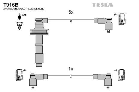 Комплект проводов зажигания, RENAULT SAFRANE, VOLVO 850, TESLA (T916B)