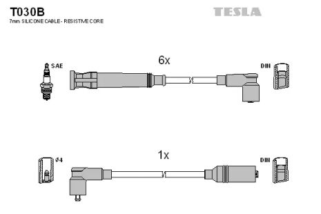 Комплект проводов зажигания, BMW 7, TESLA (T030B)