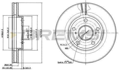 Диск гальмівний MERCEDES-BENZ VARIO, LEXUS ES, BREMSI (CD6501V) Диск гальмівний MERCEDES-BENZ VARIO, LEXUS ES, BREMSI (CD6501V)