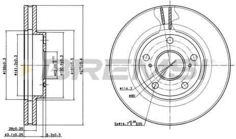 Диск тормозной MERCEDES-BENZ VARIO, LEXUS ES, BREMSI (CD6501V) Диск тормозной MERCEDES-BENZ VARIO, LEXUS ES, BREMSI (CD6501V)