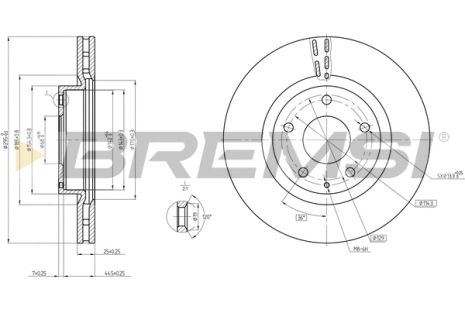 Диск тормозной MAZDA CX-3, BREMSI (CD8465V) Диск тормозной MAZDA CX-3, BREMSI (CD8465V)