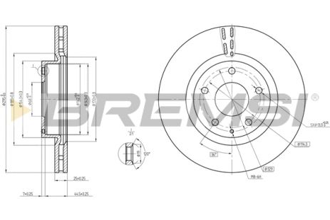 Диск тормозной MAZDA CX-3, BREMSI (CD8465V) Диск тормозной MAZDA CX-3, BREMSI (CD8465V)