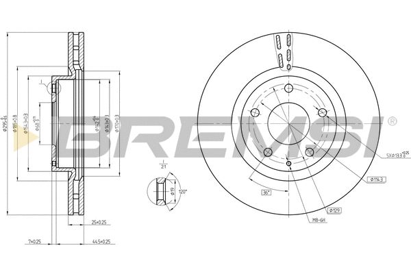 Диск тормозной MAZDA CX-3, BREMSI (CD8465V) Диск тормозной MAZDA CX-3, BREMSI (CD8465V)