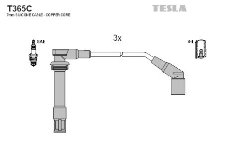 Комплект проводов зажигания, MG MG, LAND ROVER, TESLA (T365C)