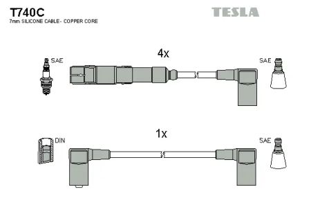 Комплект проводов зажигания, MERCEDES-BENZ G-CLASS, TESLA (T740C)