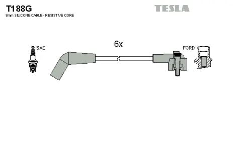 Комплект проводов зажигания, FORD USA, TESLA (T188G)
