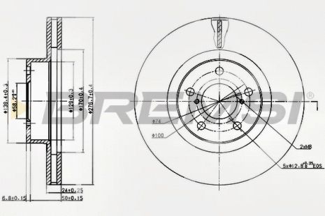 Диск гальмівний TOYOTA GT, SUBARU IMPREZA, BREMSI (CD6679V)