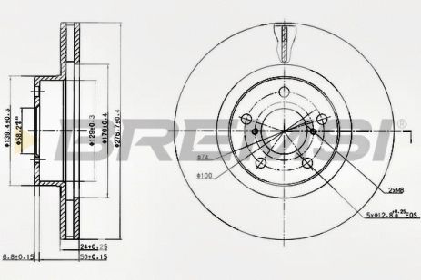 Диск гальмівний TOYOTA GT, SUBARU IMPREZA, BREMSI (CD6679V)