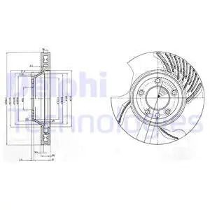 Диск тормозной VW TOUAREG, AUDI Q7, DELPHI (BG9774)