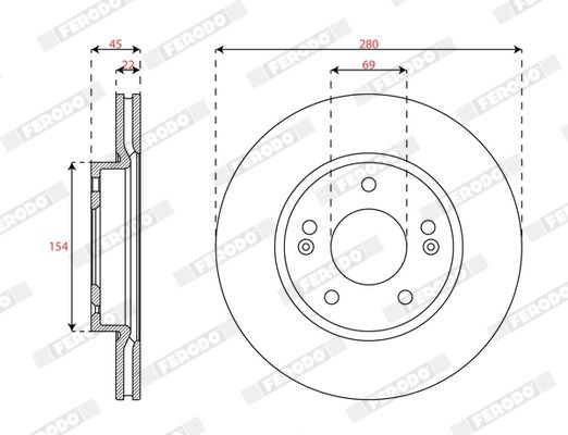 Диск гальмівний HYUNDAI IONIQ, FERODO (DDF3056C) Диск гальмівний HYUNDAI IONIQ, FERODO (DDF3056C)