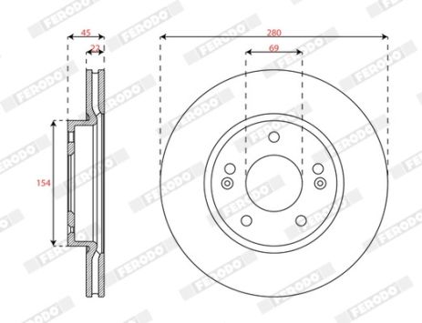 Диск гальмівний HYUNDAI IONIQ, FERODO (DDF3056C) Диск гальмівний HYUNDAI IONIQ, FERODO (DDF3056C)
