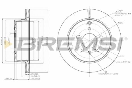 Диск тормозной CHEVROLET CAPTIVA, OPEL ANTARA, BREMSI (CD7660V)