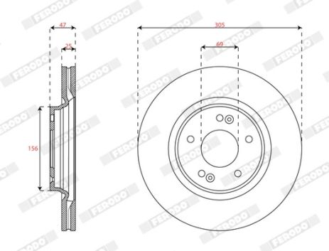 Диск тормозной HYUNDAI KONA, KIA SOUL, FERODO (DDF2718C) Диск тормозной HYUNDAI KONA, KIA SOUL, FERODO (DDF2718C)