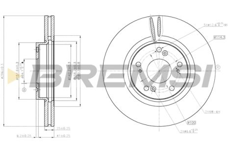 Диск тормозной OPEL INSIGNIA, HONDA ACCORD, BREMSI (CD7775V)