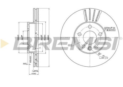 Диск тормозной FORD GALAXY, SEAT ALHAMBRA, BREMSI (CD7559V)