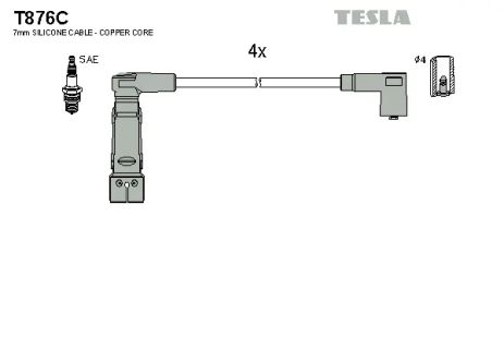 Комплект проводов зажигания, ALFA ROMEO, TESLA (T876C)