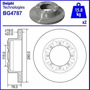 Диск гальмівний RENAULT MASTER, RENAULT TRUCKS, DELPHI (BG4787) Диск гальмівний RENAULT MASTER, RENAULT TRUCKS, DELPHI (BG4787)