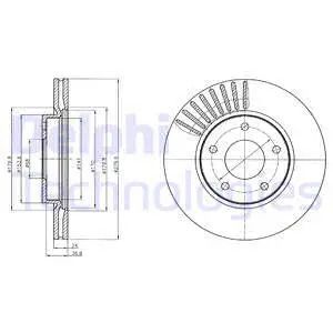 Диск тормозной NISSAN JUKE, NISSAN (DFAC), DELPHI (BG4282C) Диск тормозной NISSAN JUKE, NISSAN (DFAC), DELPHI (BG4282C)