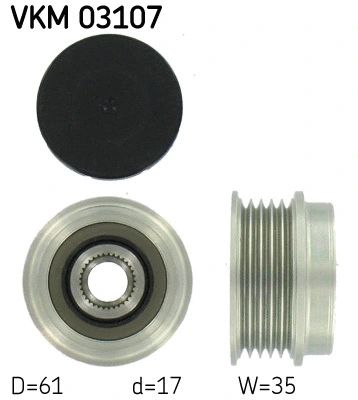 Механизм свободного хода генератора, SKODA SUPERB, VW PASSAT, SKF (VKM03107)