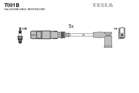 Комплект проводов зажигания, VW BORA, TESLA (T081B)