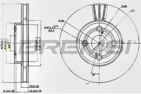 Диск гальмівний TOYOTA COROLLA, BREMSI (CD7461V) Диск гальмівний TOYOTA COROLLA, BREMSI (CD7461V)