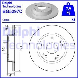 Диск гальмівний FORD FOCUS, DELPHI (BG5297C)