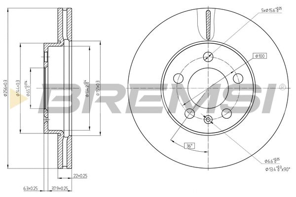 Диск гальмівний SKODA KAMIQ, AUDI A1, BREMSI (CD8663V) Диск гальмівний SKODA KAMIQ, AUDI A1, BREMSI (CD8663V)