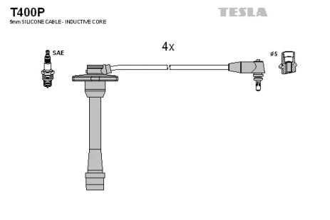 Комплект проводов зажигания, TOYOTA PASEO, TESLA (T400P)