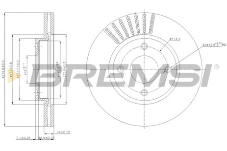 Диск тормозной NISSAN CUBE, BREMSI (CD7940V) Диск тормозной NISSAN CUBE, BREMSI (CD7940V)