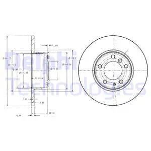 Диск тормозной BMW 5, DELPHI (BG2430) Диск тормозной BMW 5, DELPHI (BG2430)