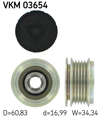 Механизм свободного хода генератора, VOLVO C30, SKF (VKM03654)