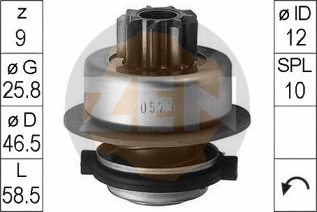 Привод с механизмом свободного хода, стартер ZN0579 ROVER AUSTIN Привод с механизмом свободного хода, стартер ZN0579 ROVER AUSTIN