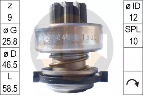 Привод с механизмом свободного хода, стартер ZN0482 PEUGEOT SEAT