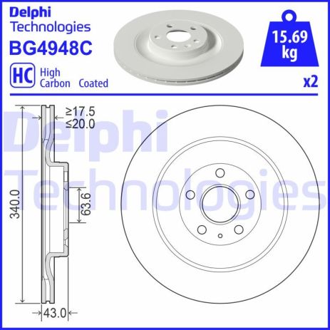 Диск тормозной POLESTAR POLESTAR, VOLVO XC40, DELPHI (BG4948C) Диск тормозной POLESTAR POLESTAR, VOLVO XC40, DELPHI (BG4948C)
