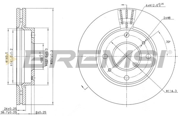 Диск тормозной KIA CERATO, SAAB 9-3, BREMSI (CD7270V) Диск тормозной KIA CERATO, SAAB 9-3, BREMSI (CD7270V)