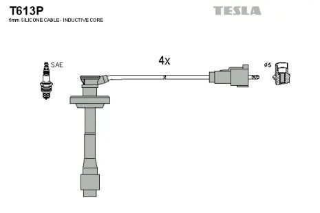 Комплект проводов зажигания, TOYOTA CELICA, TESLA (T613P)
