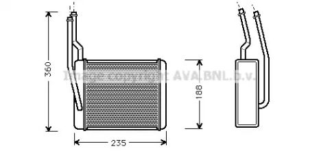 Теплообменник, отопление салона, FORD TRANSIT, AVA COOLING (FD6272)