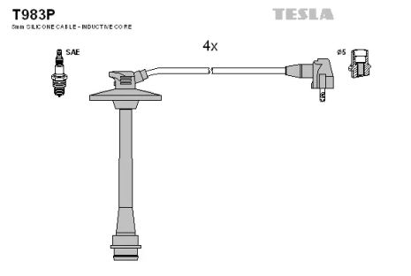 Комплект проводов зажигания, TOYOTA CARINA, TESLA (T983P)
