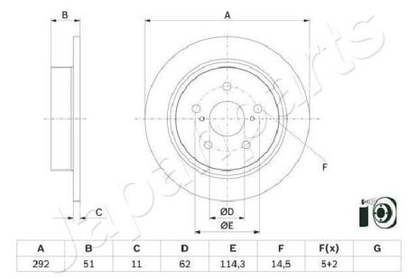 Диск тормозной TOYOTA C-HR, JAPAN PARTS (DP272C)