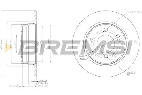 Диск тормозной BMW 1, BREMSI (CD7303S) Диск тормозной BMW 1, BREMSI (CD7303S)
