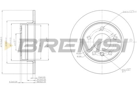 Диск тормозной BMW 1, BREMSI (CD7303S)